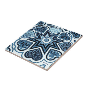 Carreau Trivet Coeur Bleu Delft/Tuile