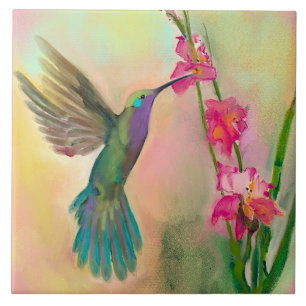 Carreau Trivet de colibri