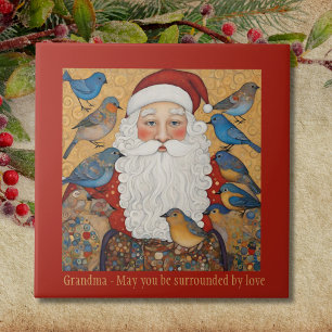 Carreau Trivet de Noël vintage grand-mère