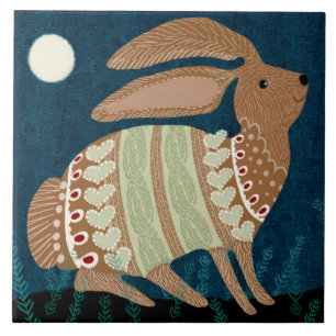 Carreau Trivet lapin clair de lune