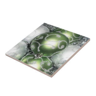 Carreau Trivet/tuile 'vert et argenté'