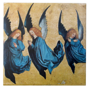 Carreau TROIS ANGELS À Noël BLEU