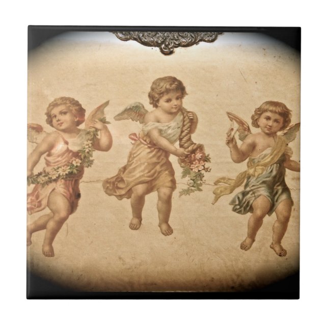 Carreau Trois anges (antiquité) (Devant)