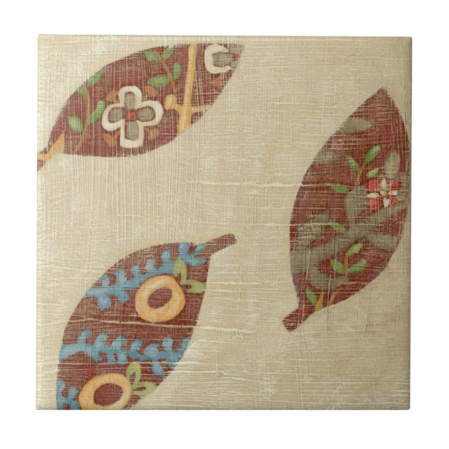 Carreau Trois Feuilles sur l'Arrière - plan Texture Linen (Devant)