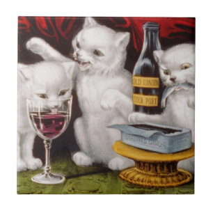 Carreau Trois Jolly Kittens à la fête