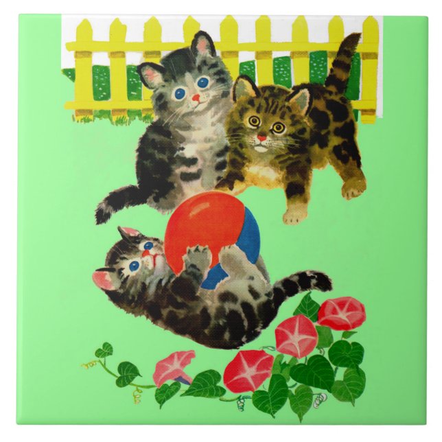 Carreau trois petits chatons (Devant)