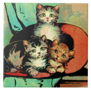 Carreau trois petits chatons