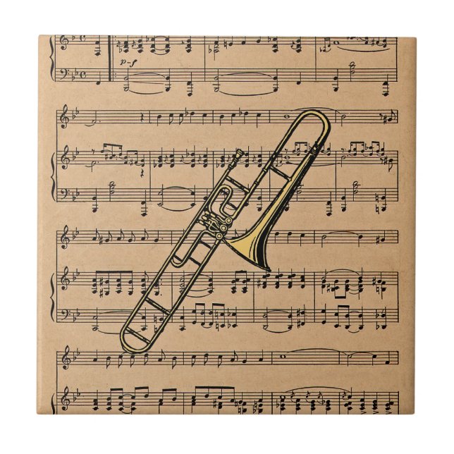 Carreau Trombone Avec Arrière - plan Sheet Music (Devant)