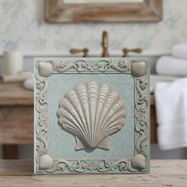 Carreau Trompe L'oeil Marine Life Clam Shell ID1190d (Créateur téléchargé)