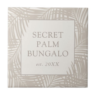 Carreau Tropical Beach House Taupe Palm Motif