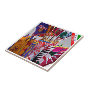 Carreau TSC063 SIENA, bannières du Contrade,