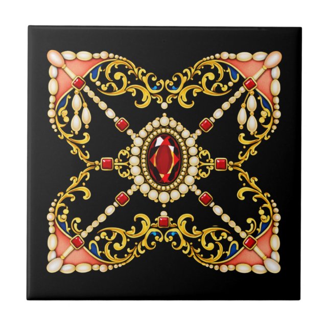 Carreau Tudor Inspired Design Mary Queen of Scots Jewels (Devant)