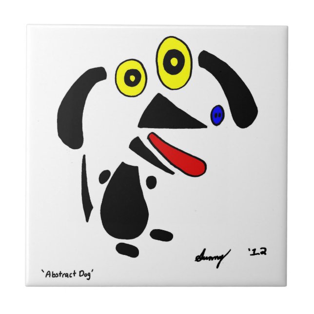 Carreau Tuile abstraite de chien (Devant)
