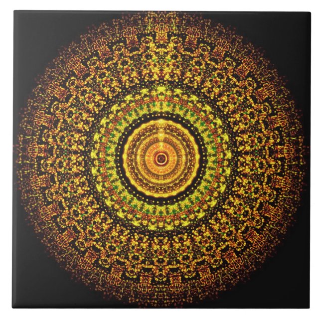 Carreau Tuile aztèque martienne de mandala (Devant)