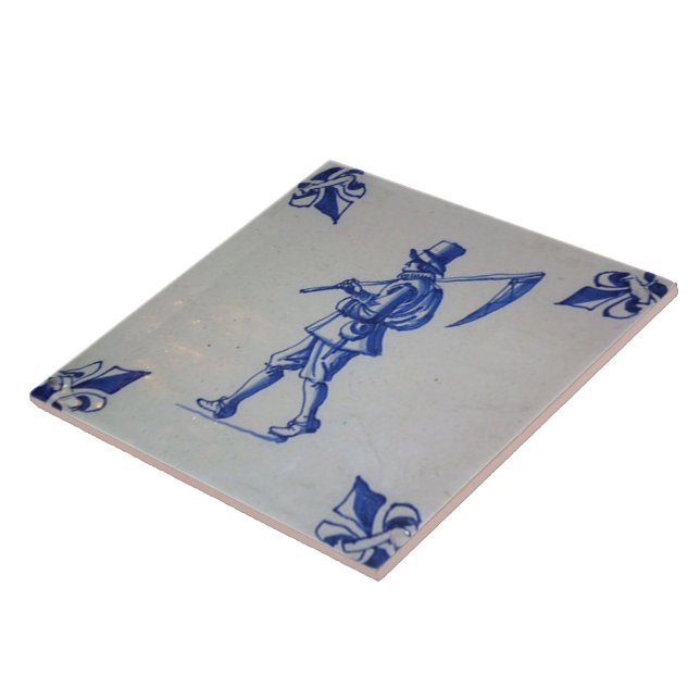 Carreau Tuile bleue de Delft - modèle (Côté)