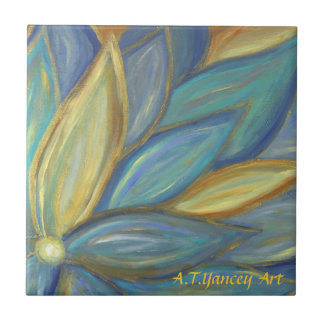 Carreau Tuile bleue de fleur