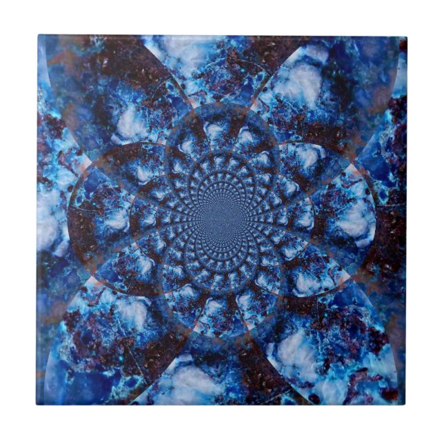 Carreau Tuile bleue de salle de bains d'azurite (Devant)