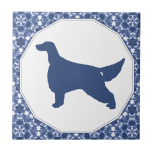 Carreau Tuile bleue de silhouette de saule de poseur