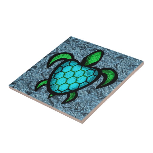 Carreau Tuile bleue de tortue de Shell (Côté)