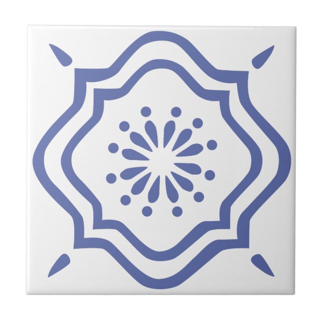 Carreau Tuile bleue marocaine 6 (Devant)