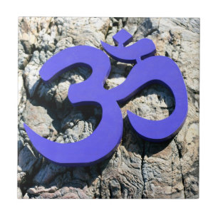 Carreau tuile bleue Om