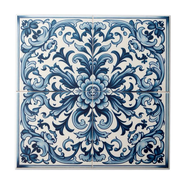 Carreau Tuile bleue portugaise (Devant)