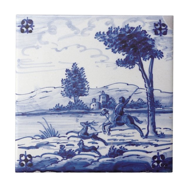Carreau Tuile bleue traditionnelle néerlandaise (Devant)