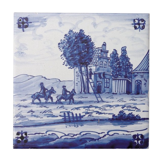 Carreau Tuile bleue traditionnelle néerlandaise (Devant)