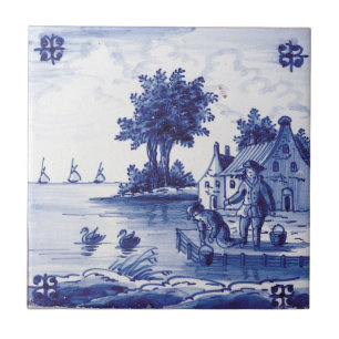 Carreau Tuile bleue traditionnelle néerlandaise