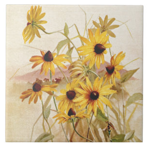 Carreau Tuile botanique de fleur florale de fleur sauvage