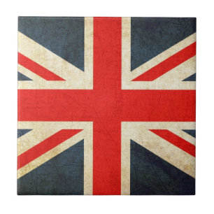 Carreau Tuile-cadeau en céramique Mod Grunge Union Jack