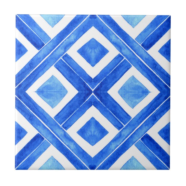 Carreau Tuile céramique Azulejos No1, petite (4,25 po x 4, (Devant)