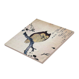 Carreau Tuile chinoise vintage de hibou - trépied