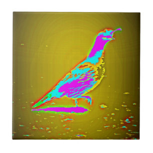 Carreau tuile colorée de cailles