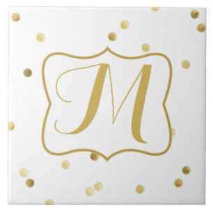 Carreau Tuile d'affichage de monogramme de point de