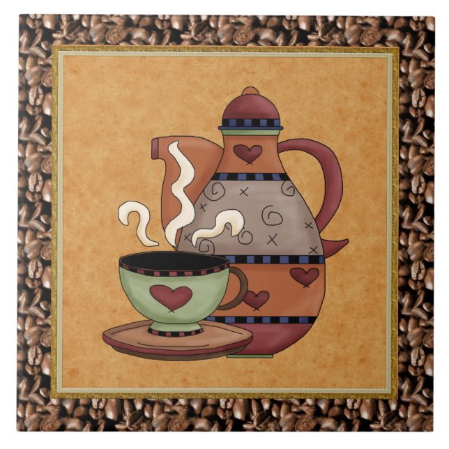 Carreau Tuile d'amusement de bande dessinée de café de (Devant)