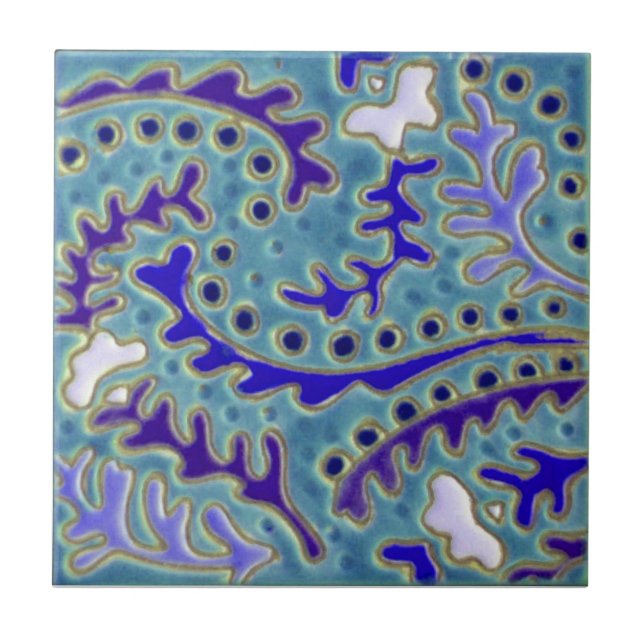 Carreau Tuile d'antiquité de reproduction de Paisley de (Devant)