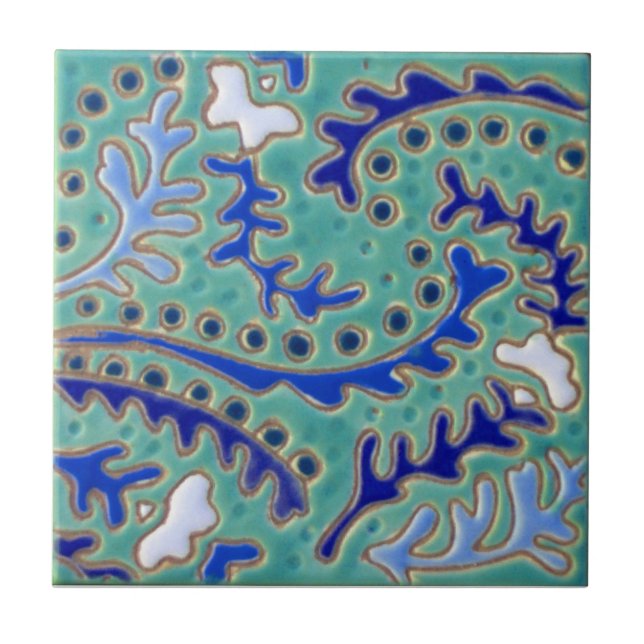 Carreau Tuile d'antiquité de reproduction de Paisley de (Devant)