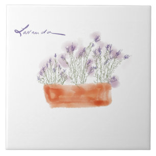 Carreau Tuile d'aquarelle de lavande