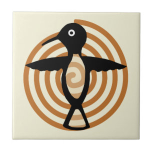 Carreau Tuile d'art d'oiseau de Mimbres