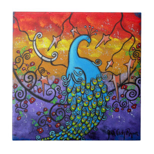 Carreau Tuile d'art Peacock Enchantantantant