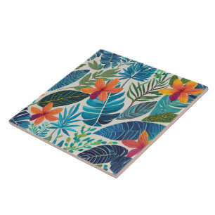 Carreau Tuile d'art tropical
