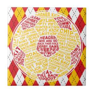 Carreau Tuile de balle de soccer typographique