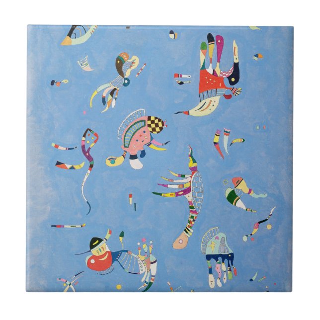 Carreau Tuile de bleu de ciel de Kandinsky (Devant)