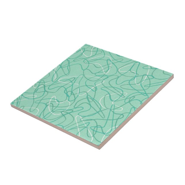 Carreau Tuile de boomerang - vert de jade (Côté)