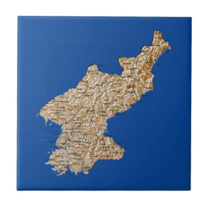 Carreau Tuile de carte de la Corée du Nord