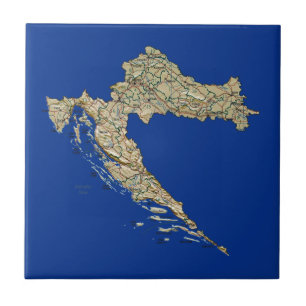 Carreau Tuile de carte de la Croatie