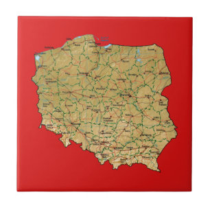 Carreau Tuile de carte de la Pologne
