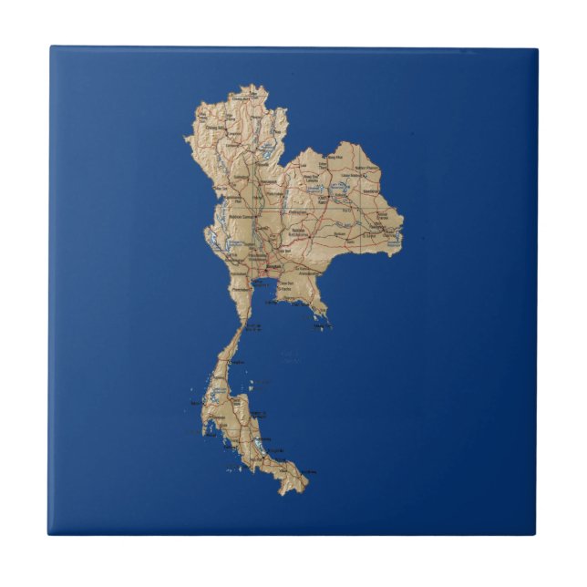Carreau Tuile de carte de la Thaïlande (Devant)