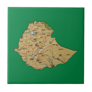 Carreau Tuile de carte de l'Ethiopie